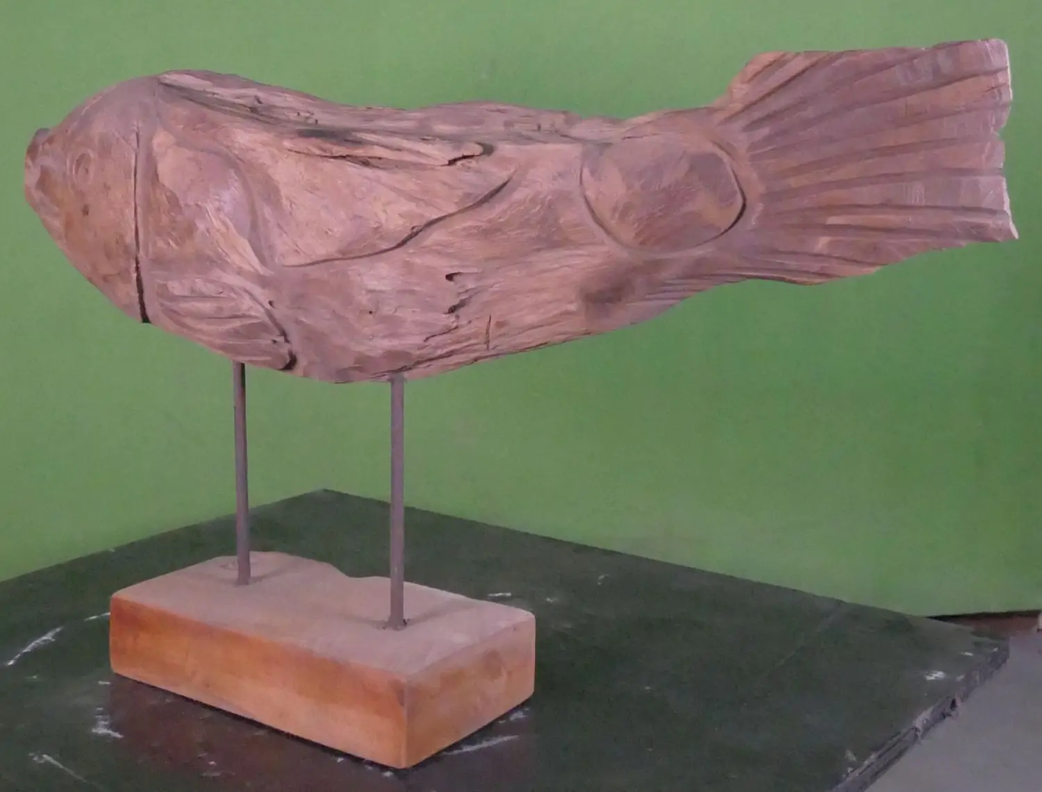  Product image 5 of the product “Carved fish wood on stand made from teak root pieces ”